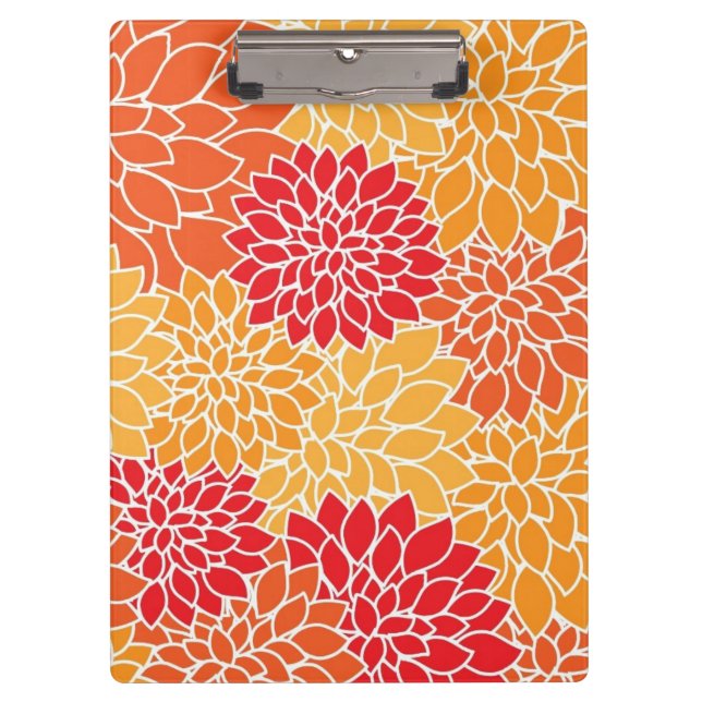 Porte-bloc Belle carte à clips floraux (Devant)