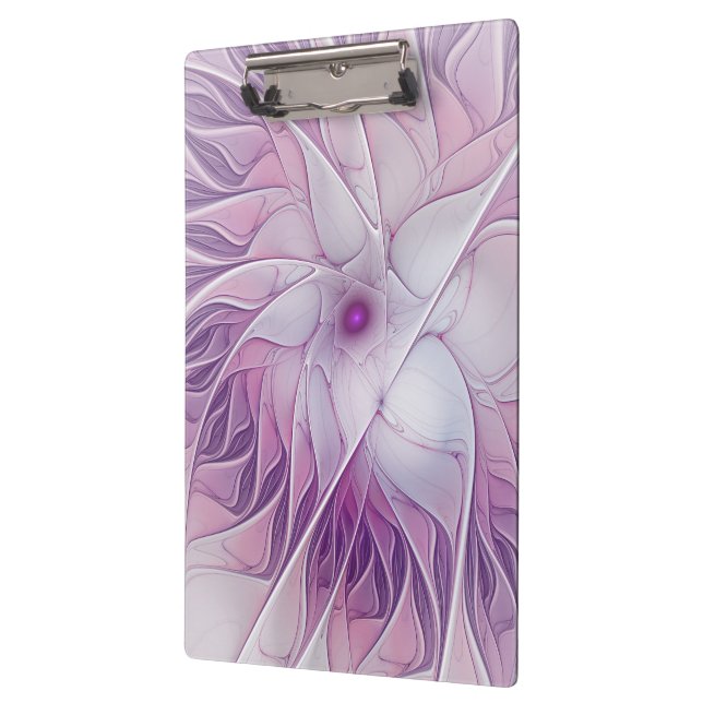 Porte-bloc Belle Fleur rose moderne Fractal Art Abstrait (Gauche)