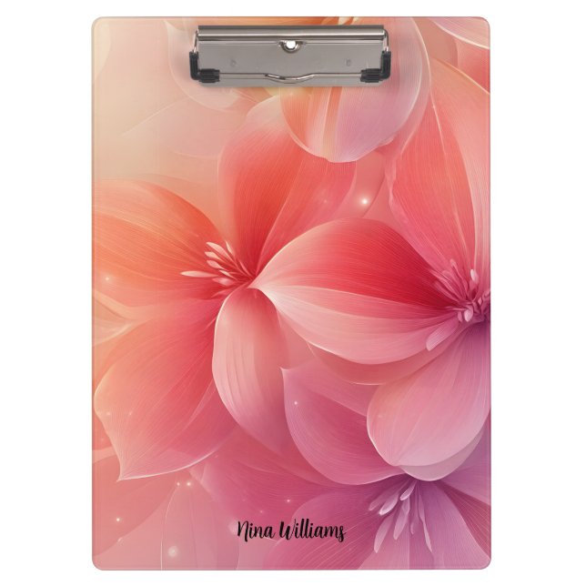 Porte-bloc Belle Fleur rose romantique (Devant)