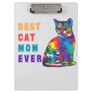 Porte-bloc Best cat mère ever text multicolor cute cat lover