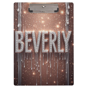 Porte-bloc Beverly Nom Rose Gold Diamant Paillettes qui dégou