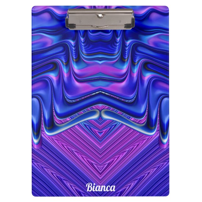 Porte-bloc BIANCA ~ 3D ! ~ Blanc rose et bleu original ~ (Devant)