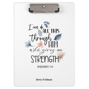 Porte-bloc Bible Verse Philippians Floral
