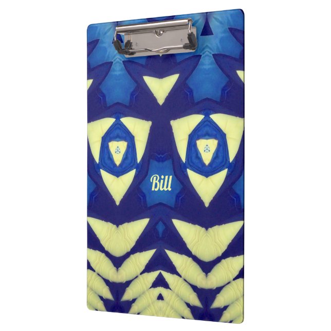 Porte-bloc BILL ~ Design bleu et crème (Gauche)