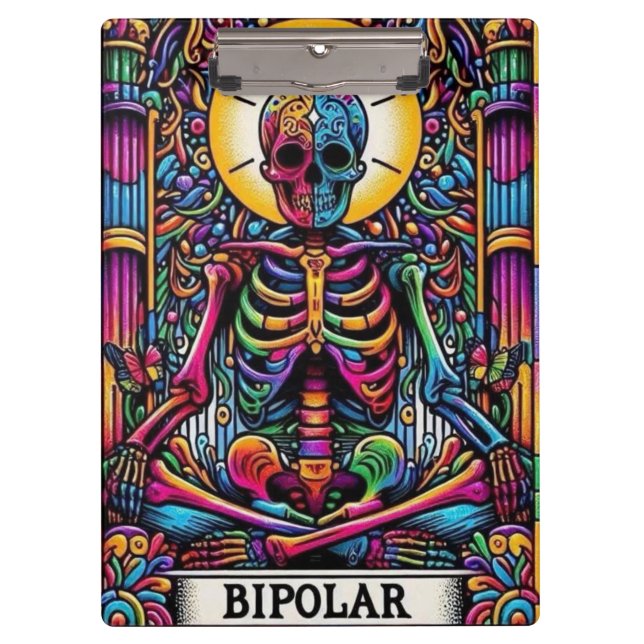 Porte-bloc Bipolar Skeleton Tarot – Dark Gothic Tarot Card (Devant)