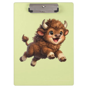 Porte-bloc Bison Mignon aux Grands Yeux Cartoon de Faune Heur