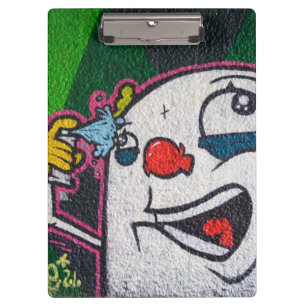 Porte-bloc Bizarre Homme À Visage Blanc Avec Le Spray Can Gra