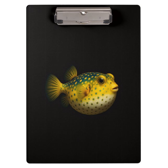 Porte-bloc Black 4 Luxe, Poisson-globe jaune (Devant)