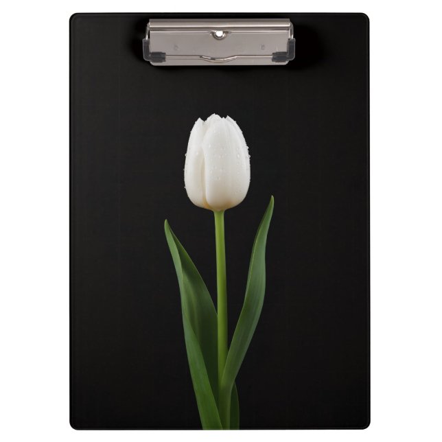 Porte-bloc Black 4 Luxe, Tulipe blanche perle (Devant)