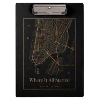 Porte-bloc Black Gold Custom City Map Clipboard 