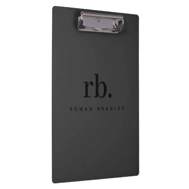 Porte-bloc Black & Gray Minimal Monogram Clean Professional (Swatch)