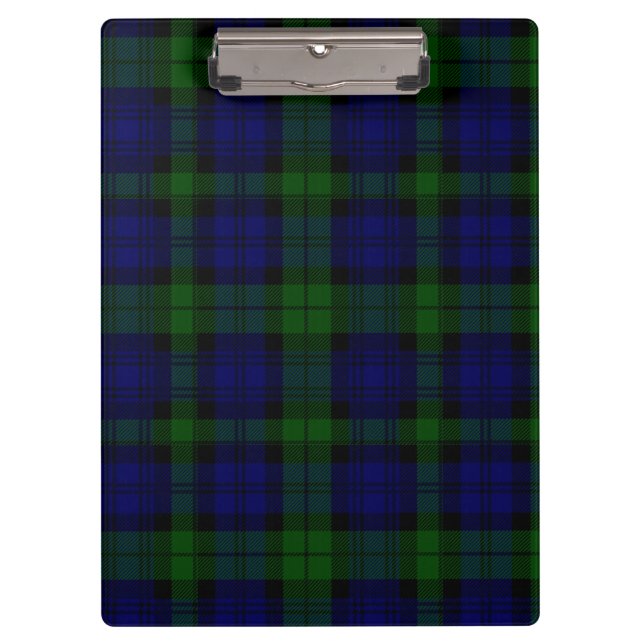 Porte-bloc Black Watch Tartan bleu vert Plaid (Devant)