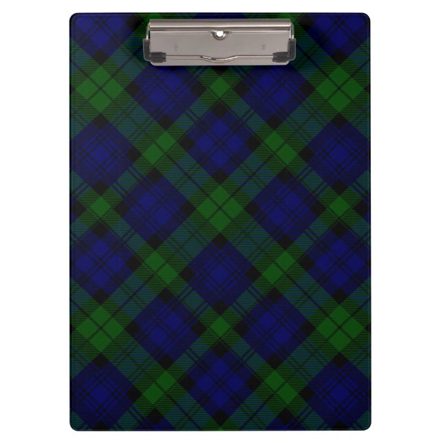 Porte-bloc Black Watch Tartan bleu vert Plaid (Devant)