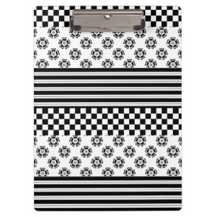 Porte-bloc Black White Boho Check Floral Stripes Motif