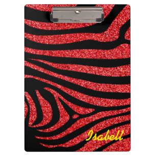 Porte-bloc Black Zebra Stripes Nom Parties scintillant Turquo