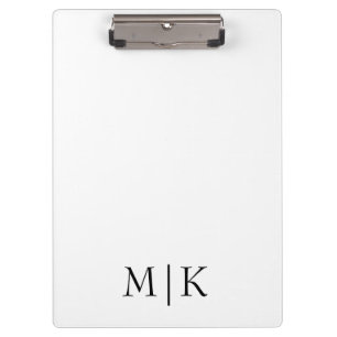 Porte-bloc Blanc et noir   Monogramme moderne