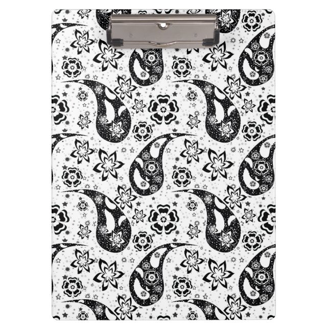 Porte-bloc Blanc Floral Paisley Design Motif (Devant)