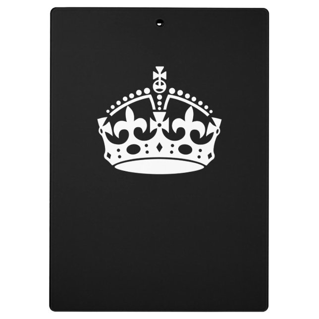 Porte-bloc Blanc Garder la couronne calme sur le noir (Dos)