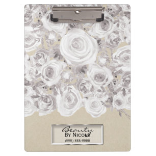 Porte-bloc Blanc Russe Roses d'hiver Shabby Chic Kraft