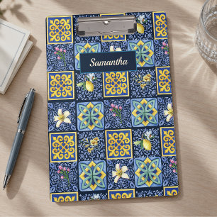 Porte-bloc Bleu chic sarcelle sicilien méditerranéen citrus