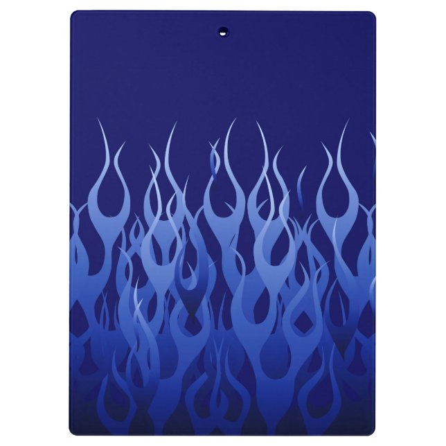 Porte-bloc Bleu cool sur Blue Racing Flames décorative (Dos)