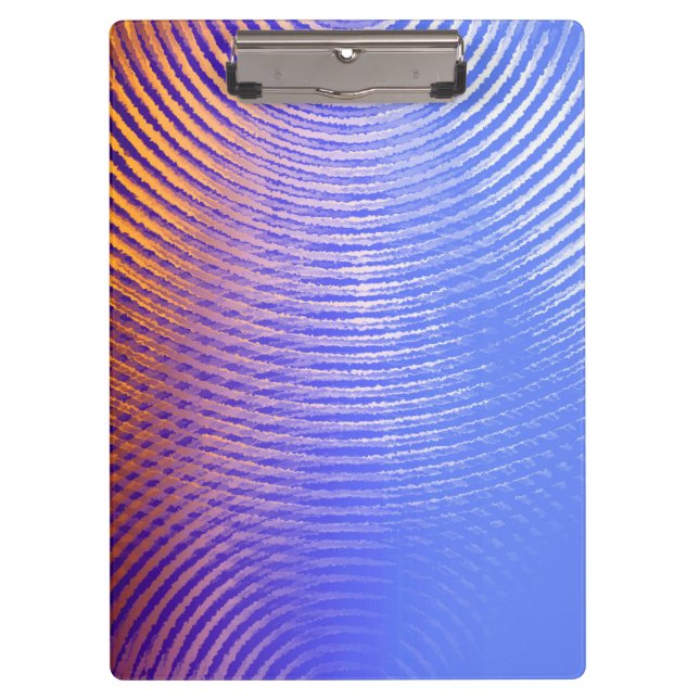 Porte-bloc Bleu et orange, ondes sonores motif (Devant)