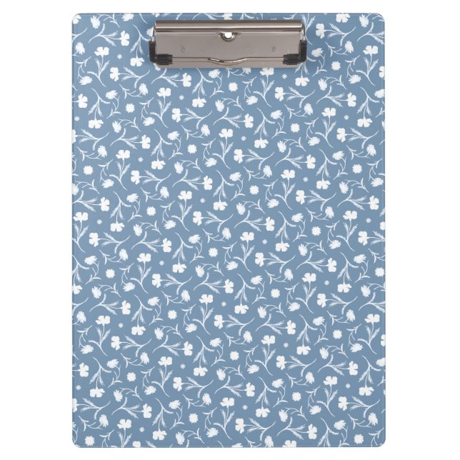 Porte-bloc Bleu gris blanc Liberté motif floral élégant Pop (Devant)