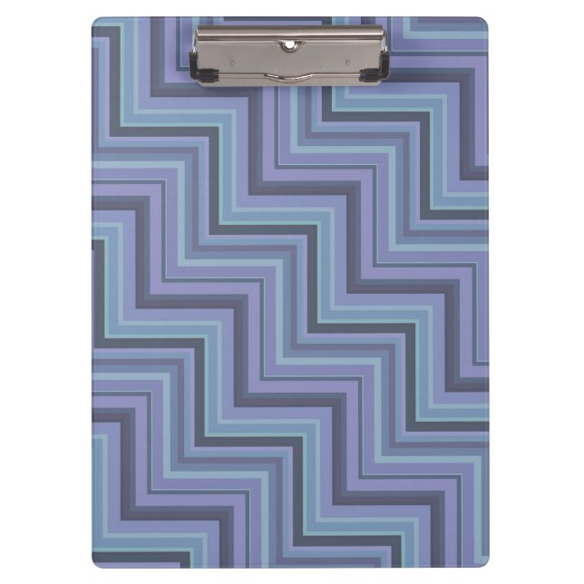 Porte-bloc Bleu gris rayures motif (Devant)