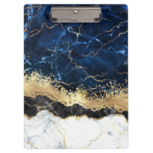 Porte-bloc Bleu noir Marbre blanc