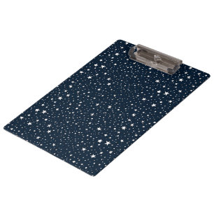 Porte-bloc Bleu Nuit Classique et Étoiles Blanches Motif Patr