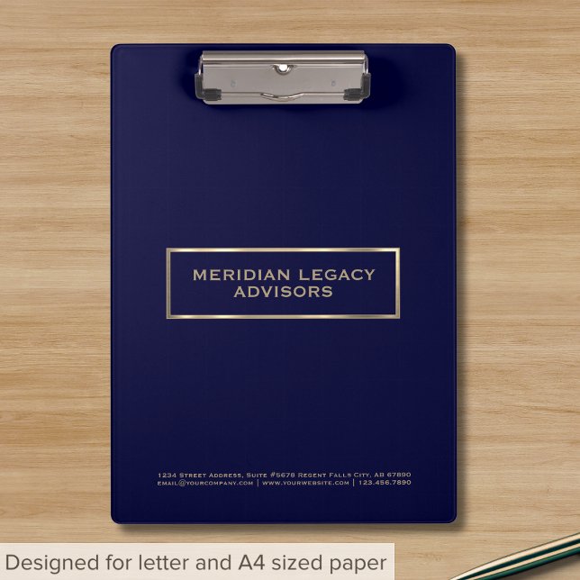 Porte-bloc Bleu professionnel et or (Créateur téléchargé)