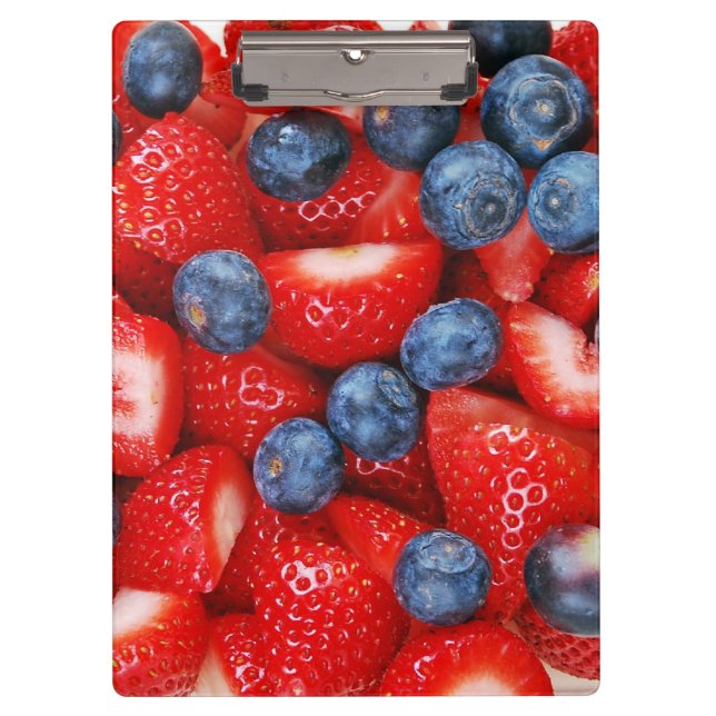 Porte-bloc Bleus et fraises (Devant)