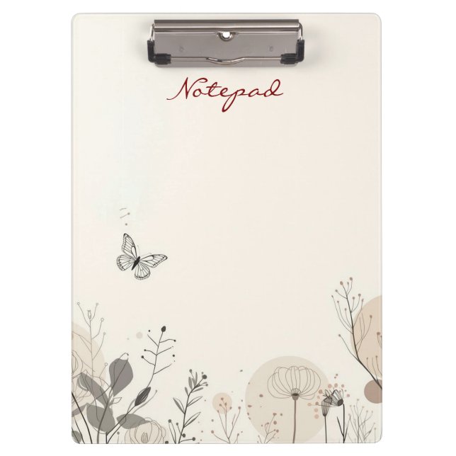Porte-bloc Bloc-notes orné d'illustrations de plantes sauvage (Devant)