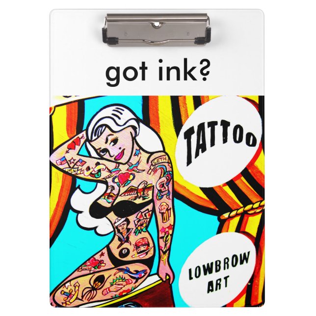 Porte-bloc blonde avec porte - bloc tatouage (Devant)