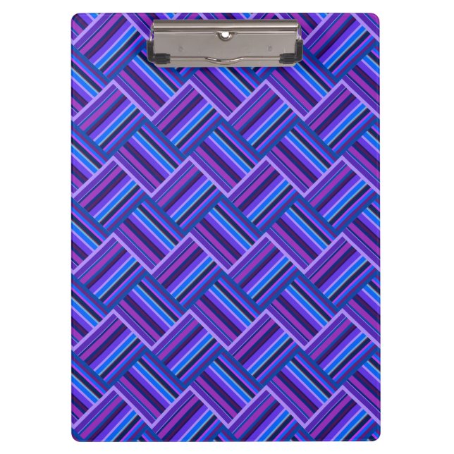 Porte-bloc Blue and purple stripes weave (Devant)