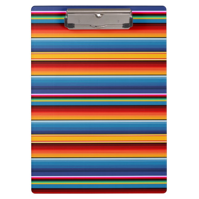 Porte-bloc Blue Gold Red Sarape mexicaine (Devant)