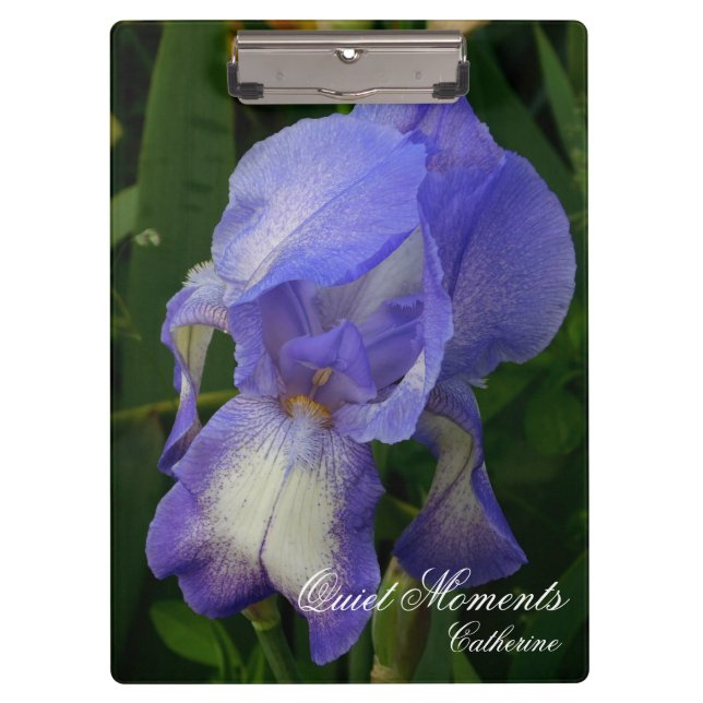 Porte-bloc Blue Iris Macro Photo Floral Nature Art Clipboard (Devant)