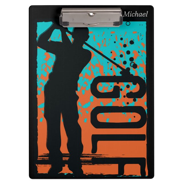 Porte-bloc Blue Orange Abstrait Art Golf (Devant)