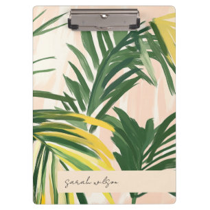 Porte-bloc Boho Blush Green Tropical Palm Plage Feuille