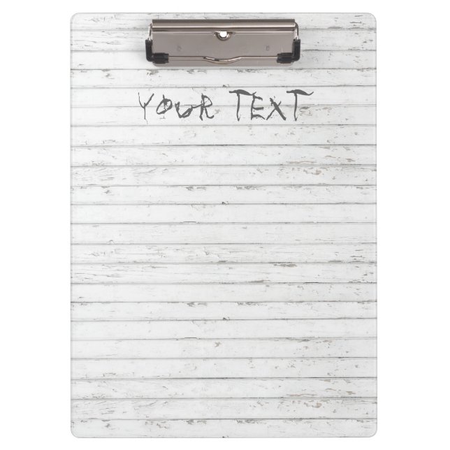 Porte-bloc Bois blanc ancien avec texte gravé (Devant)