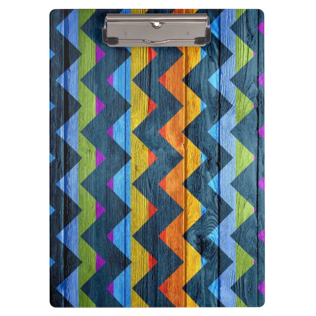 Porte-bloc Bois coloré Chevron Abstrait (Devant)