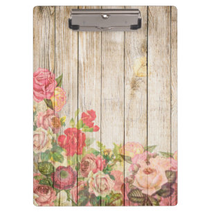 Porte-bloc Bois Roses Romantiques Rustiques Vintage