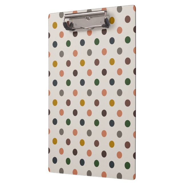Porte-bloc Bois Tons Terre Clair Motif Points Design (Gauche)