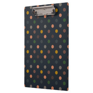 Porte-bloc Bois Tons Terre Sombres Motif Points Polka