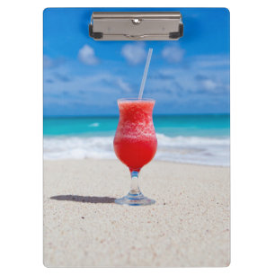 Porte-bloc Boisson de fraise fraîche sur la plage
