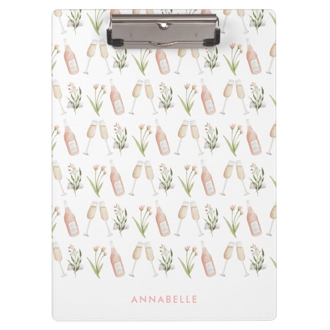 Porte-bloc Boissons roses modernes plage de bachelorette  (Devant)