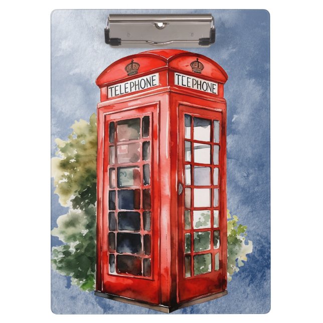 Porte-bloc Boîte téléphonique britannique vintage (Devant)
