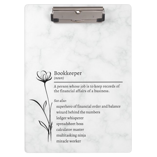 Porte-bloc Bookkeeper Definition Funny Synonyms (Devant)