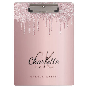 Porte-bloc Boucles de rose vierge monogramme entreprise