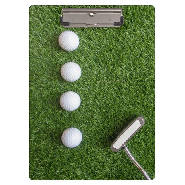 Porte-bloc Boules de golf sur herbe verte pour golfeur (Devant)